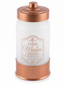 Vas alimentar din sticlă mată pentru cereale „MAISON” 1000 ml, alb – cafeniu