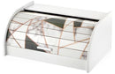 Cutie de pâine din lemn, design geometric Marble & Rose Gold, 39 cm