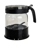 Pote de vidro com tampa pentru zahăr, cu linguriță (330 ml)