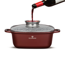 Cratiță pătrată BL-4092 Cerastone 4.4L - 24x10 cm, tip roaster, capac sticlă, antiaderentă