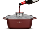 Cratiță pătrată BL-4093 Cerastone 5.4L - 26x10.5 cm, tip roaster, capac sticlă, antiaderentă