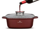 Cratiță pătrată BL-4094 Cerastone 6.5L - 28x11 cm, tip roaster, capac sticlă, antiaderentă
