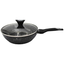 Tigaie înaltă Edenberg EB-6037, 26 cm - aluminiu marmorat, înveliș antiaderent, capac din sticlă