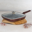 Tigaie grill cu capac BL-4076 Cerastone - 28x4 cm, aluminiu turnat cu strat ceramic antiaderent
