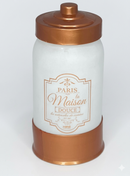 Vas alimentar din sticlă mată pentru cereale „MAISON”, 660 ml, alb-cafeniu
