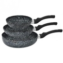 Set tigăi Edenberg EB-14512, 3 piese - 20 cm, 24 cm și Wok 28 cm, înveliș granit antiaderent, compatibil inducție