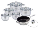 Set oale Messi Verona MV-9991, 12 piese - oțel inoxidabil, capace din sticlă, compatibil inducție