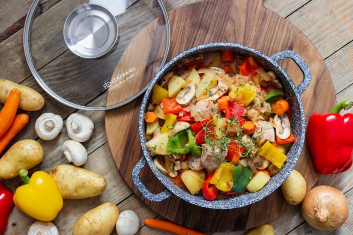 Oala antiaderenta cu capac din sticla 3.3L Edenberg EB-3977