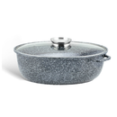 Cratita ovala pentru cuptor cu capac sticla 38 cm, 8L Edenberg EB-4603