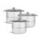 Set gatit 6 piese inox 3 oale cu capace Edenberg EB-516