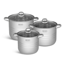 Set gatit 6 piese inox 3 oale cu capace Edenberg EB-522