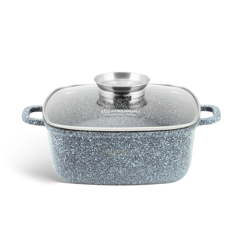 Oala antiaderenta cu capac din sticla 4.4L Edenberg EB-3973