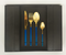 Set tacamuri, 24 piese, Inox, A12894, Auriu+albastru