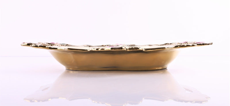 Platou din ceramica, compartimentat cu maner, model in relief MALOOKI 8302