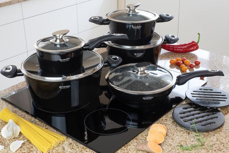 Set gatit 12 piese aluminiu presat negru Edenberg EB5613