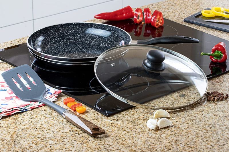 Tigaie aluminiu presat cu capac din sticla 18CM Edenberg EB763